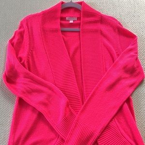 Lilly Pulitzer hot pink open front cardigan.